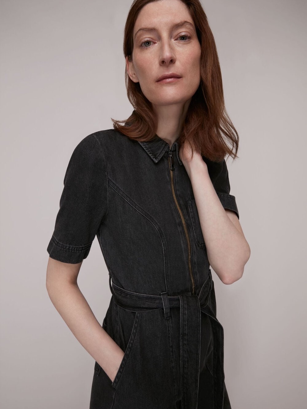 NWT En Saison Aaliyah Black Denim Jumpsuit - Size Small - Picture 5 of 12